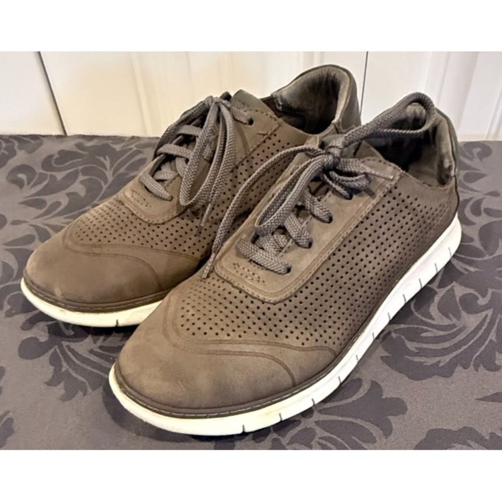 Vionic 355 Riley Womens 10 Brown Nubuck Leather Perforated Lace Up Comfort Sneak